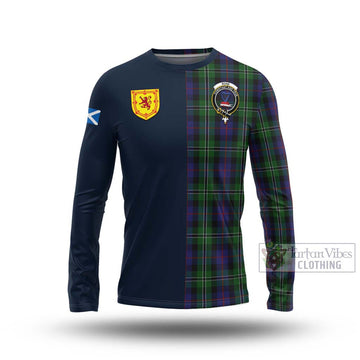 Rose Hunting Tartan Long Sleeve T-Shirt Alba with Scottish Lion Royal Arm Half Style