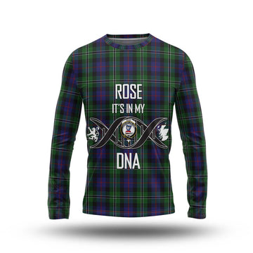 Rose Hunting Tartan Long Sleeve T-Shirt with Family Crest DNA In Me Style