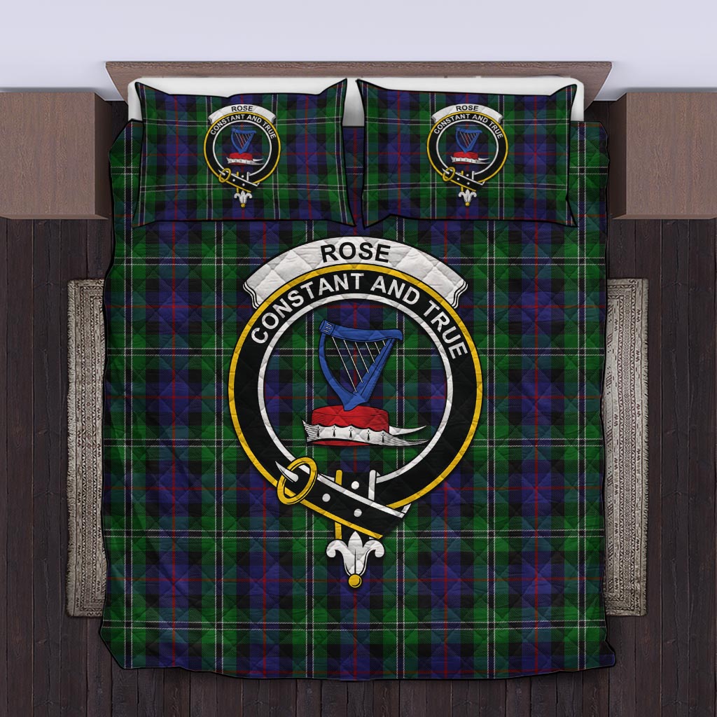 Rose Hunting Tartan Quilt Bed Set with Family Crest Twin - Tartan Vibes Clothing