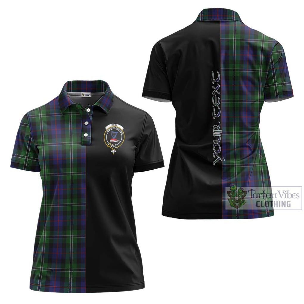 Rose Hunting Tartan Women's Polo Shirt with Family Crest and Half Of Me Style Women - Tartanvibesclothing Shop