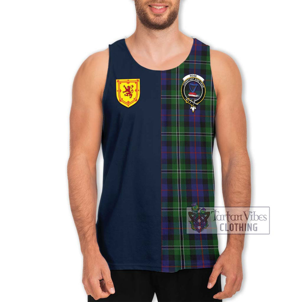 Tartan Vibes Clothing Rose Hunting Tartan Men's Tank Top with Scottish Lion Royal Arm Half Style