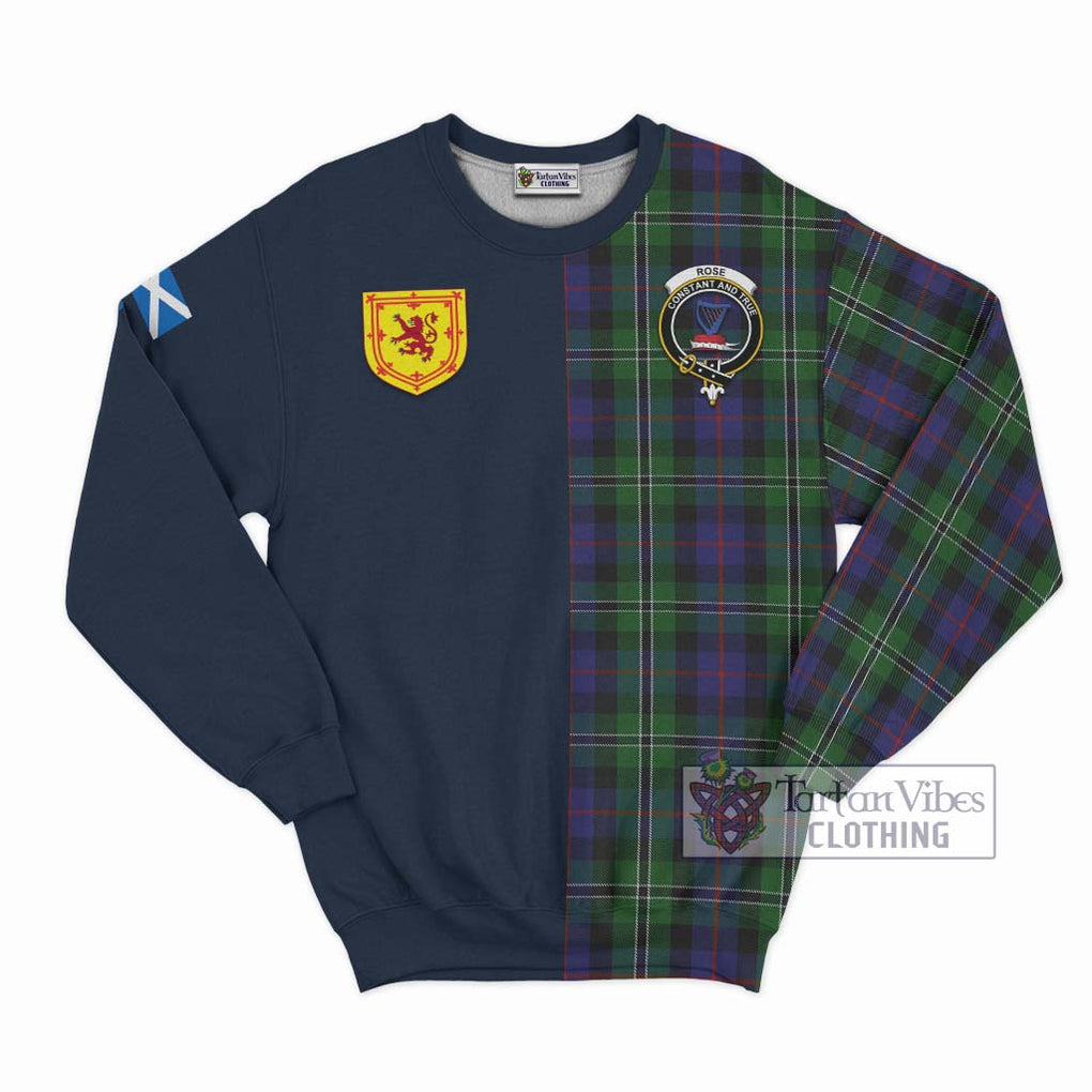 Tartan Vibes Clothing Rose Hunting Tartan Sweatshirt with Scottish Lion Royal Arm Half Style