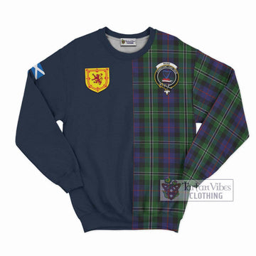 Rose Hunting Tartan Sweatshirt Alba with Scottish Lion Royal Arm Half Style