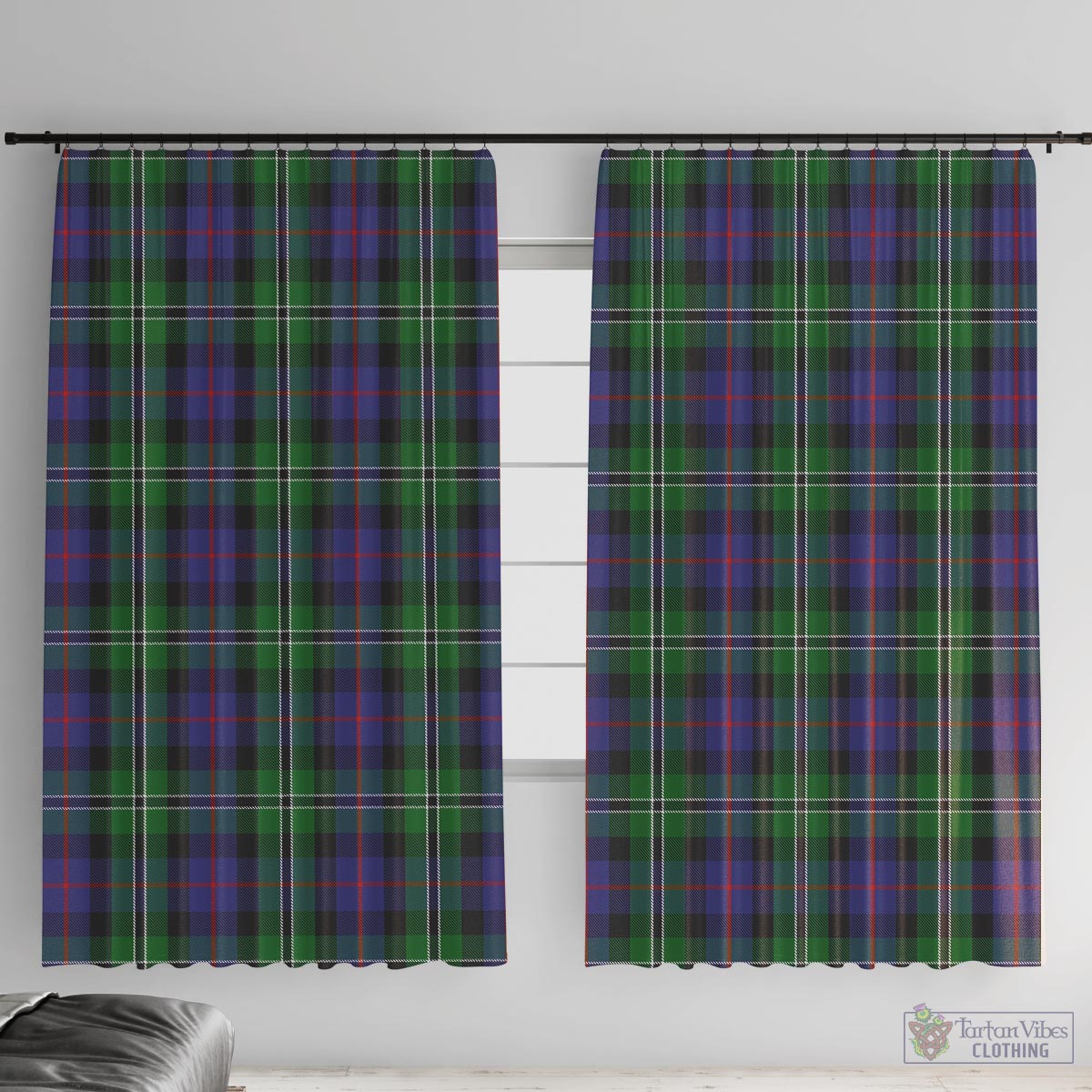 Rose Hunting Tartan Window Curtain