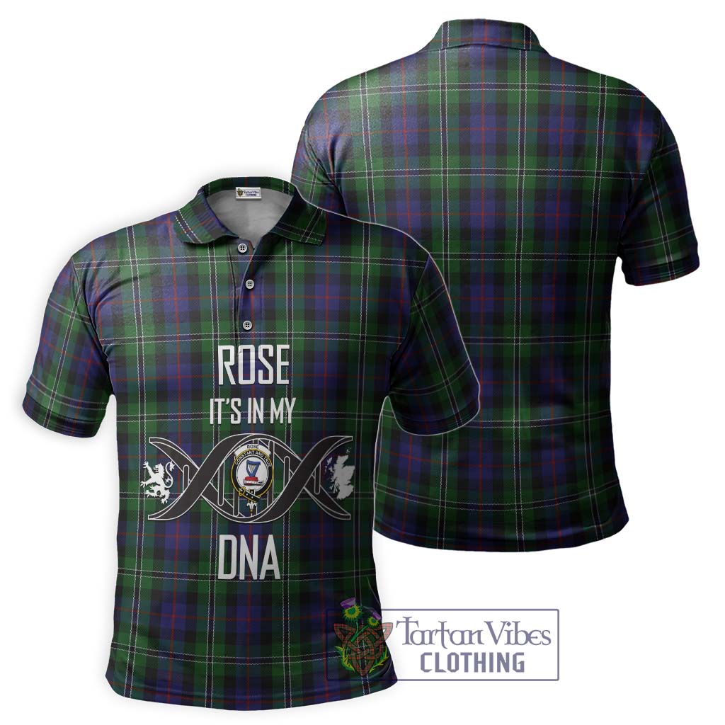 Tartan Vibes Clothing Rose Hunting Tartan Polo Shirt with Family Crest DNA In Me Style