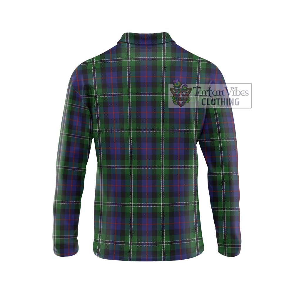 Rose Hunting Tartan Long Sleeve Polo Shirt with Family Crest DNA In Me Style - Tartanvibesclothing Shop