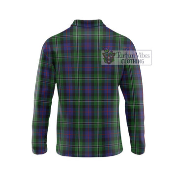 Rose Hunting Tartan Long Sleeve Polo Shirt with Family Crest DNA In Me Style