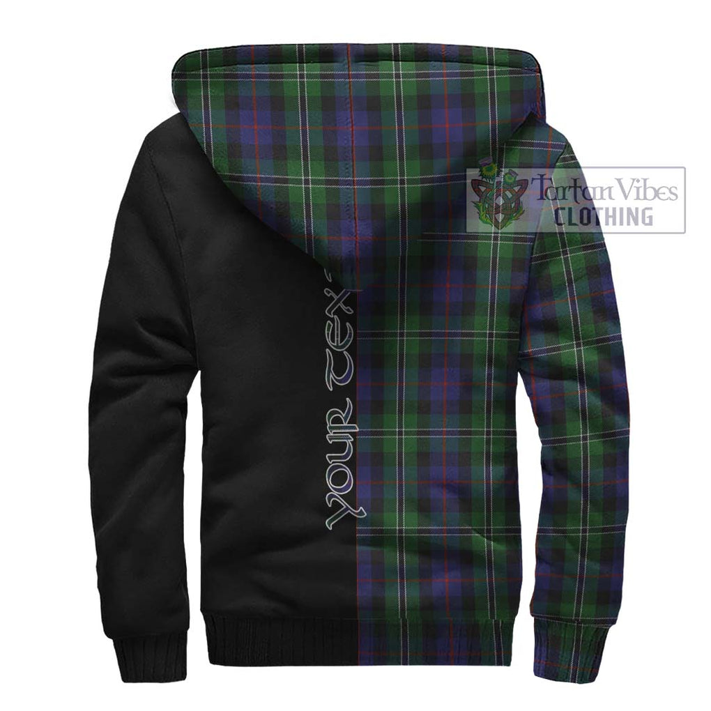 Rose Hunting Tartan Sherpa Hoodie with Family Crest and Half Of Me Style - Tartanvibesclothing Shop