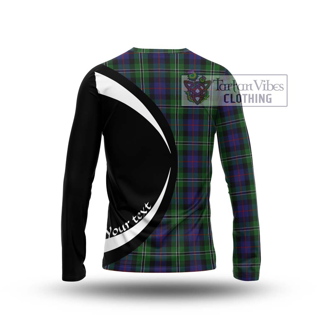 Rose Hunting Tartan Long Sleeve T-Shirt with Family Crest Circle Style - Tartan Vibes Clothing