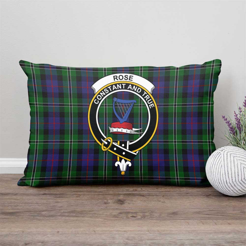 Rose Hunting Tartan Pillow Cover with Family Crest Rectangle Pillow Cover - Tartanvibesclothing