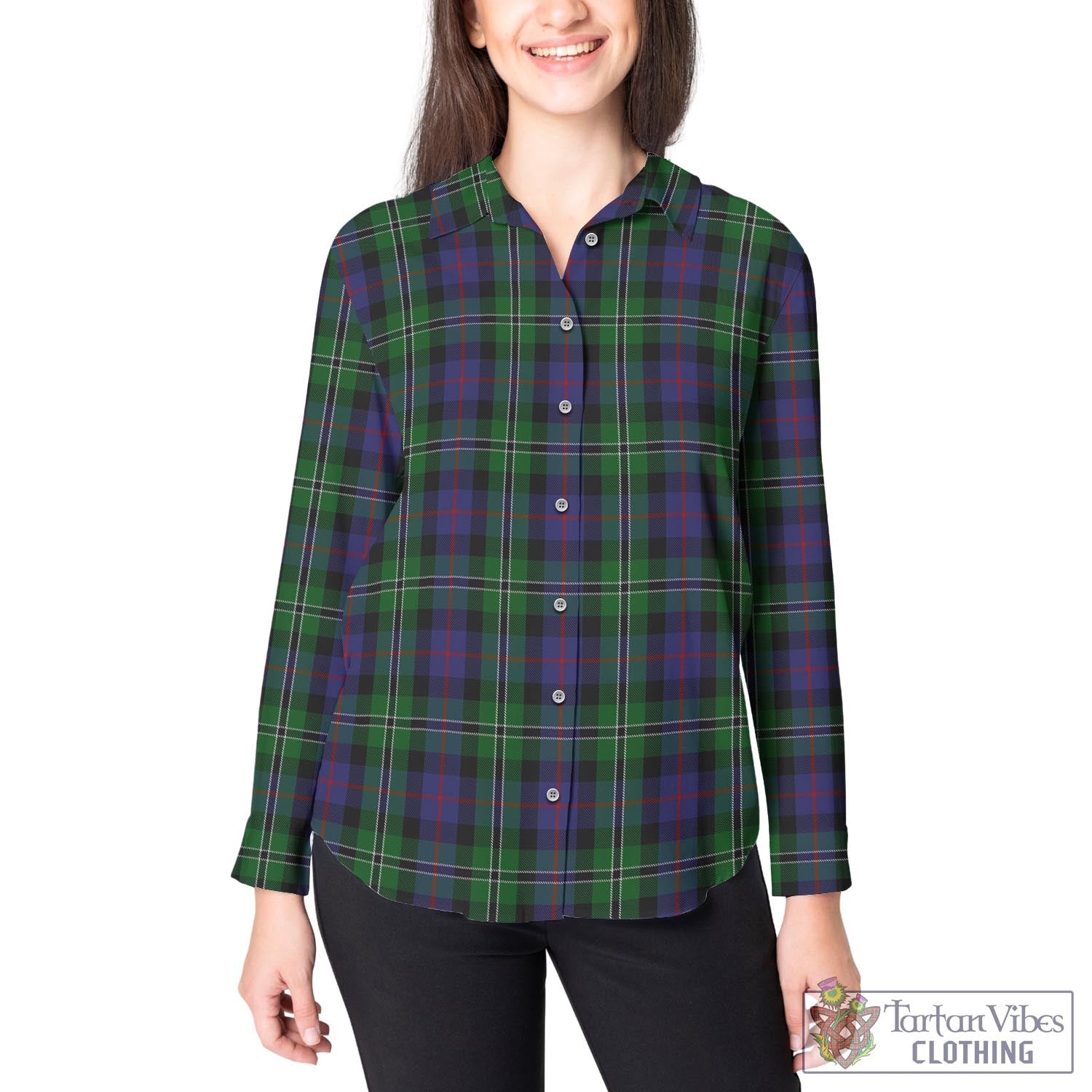 Rose Hunting Tartan Womens Casual Shirt