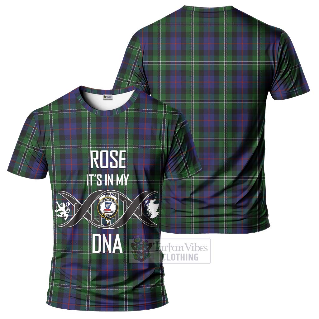 Tartan Vibes Clothing Rose Hunting Tartan T-Shirt with Family Crest DNA In Me Style