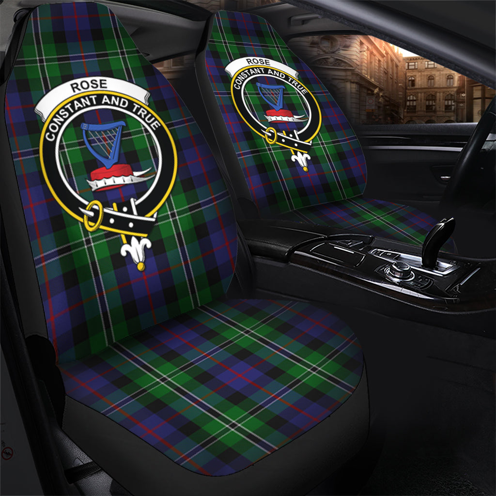 Rose Hunting Tartan Car Seat Cover with Family Crest - Tartanvibesclothing