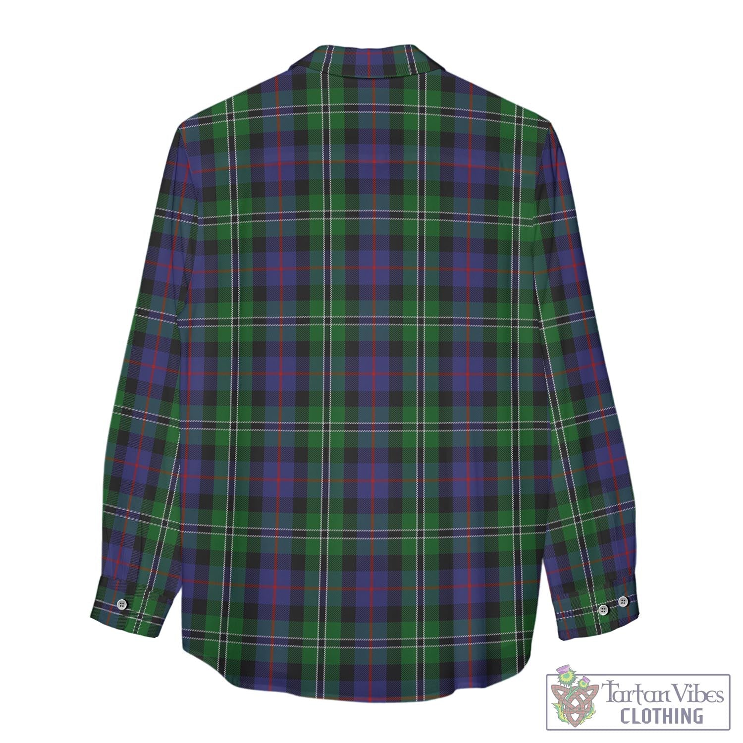 Tartan Vibes Clothing Rose Hunting Tartan Womens Casual Shirt with Family Crest