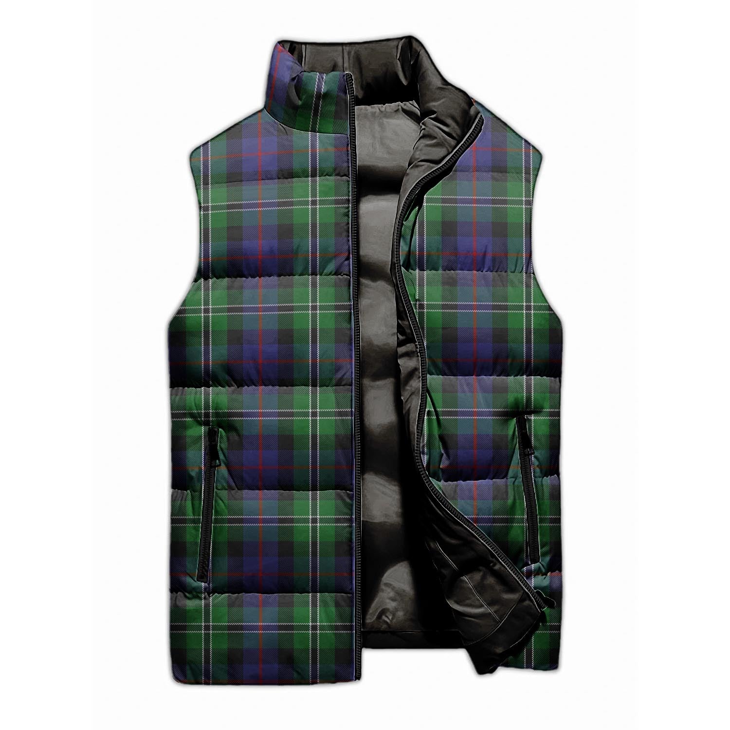 Rose Hunting Tartan Sleeveless Puffer Jacket - Tartanvibesclothing