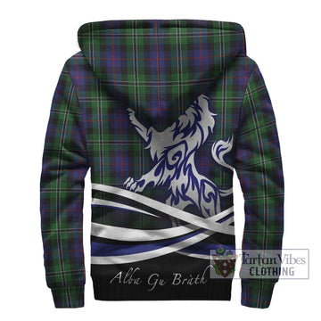 Rose Hunting Tartan Sherpa Hoodie with Alba Gu Brath Regal Lion Emblem