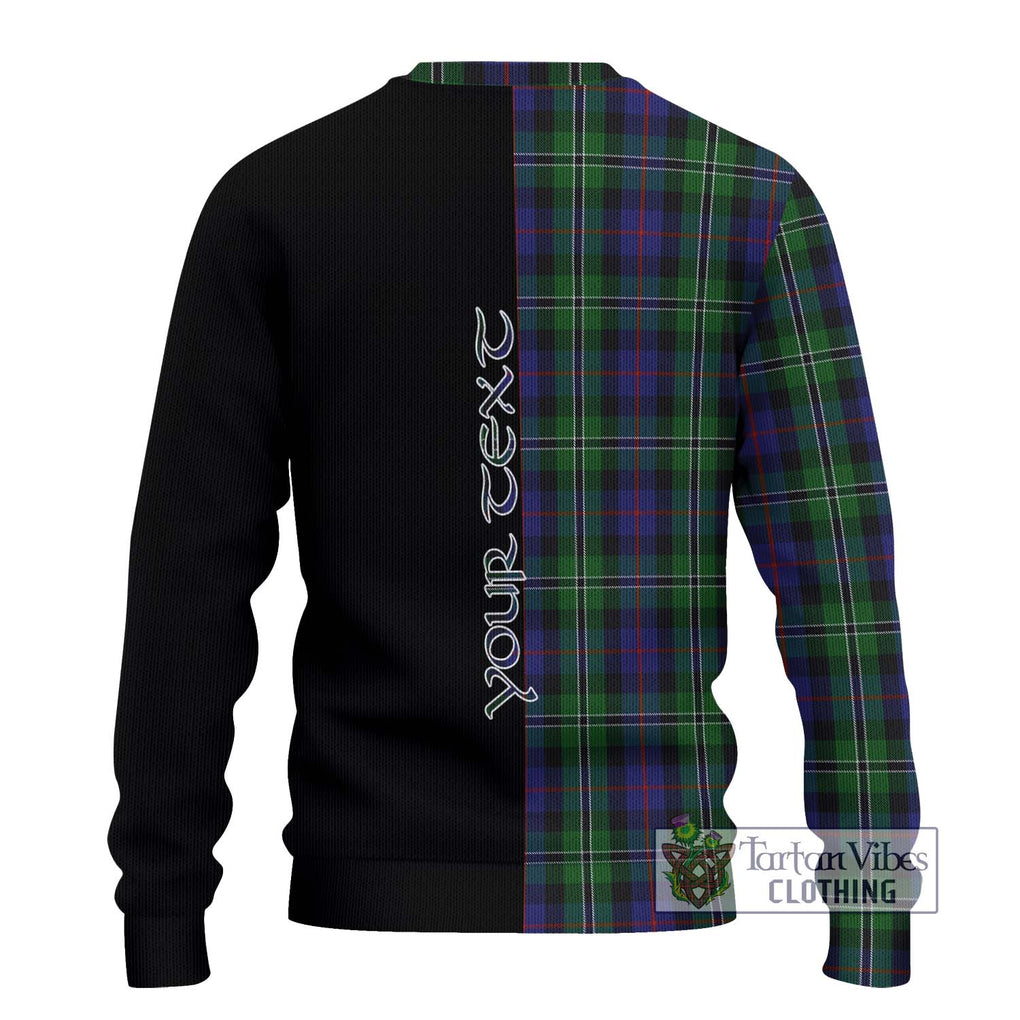 Rose Hunting Tartan Knitted Sweater with Family Crest and Half Of Me Style - Tartanvibesclothing Shop