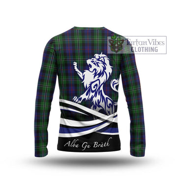 Rose Hunting Tartan Long Sleeve T-Shirt with Alba Gu Brath Regal Lion Emblem