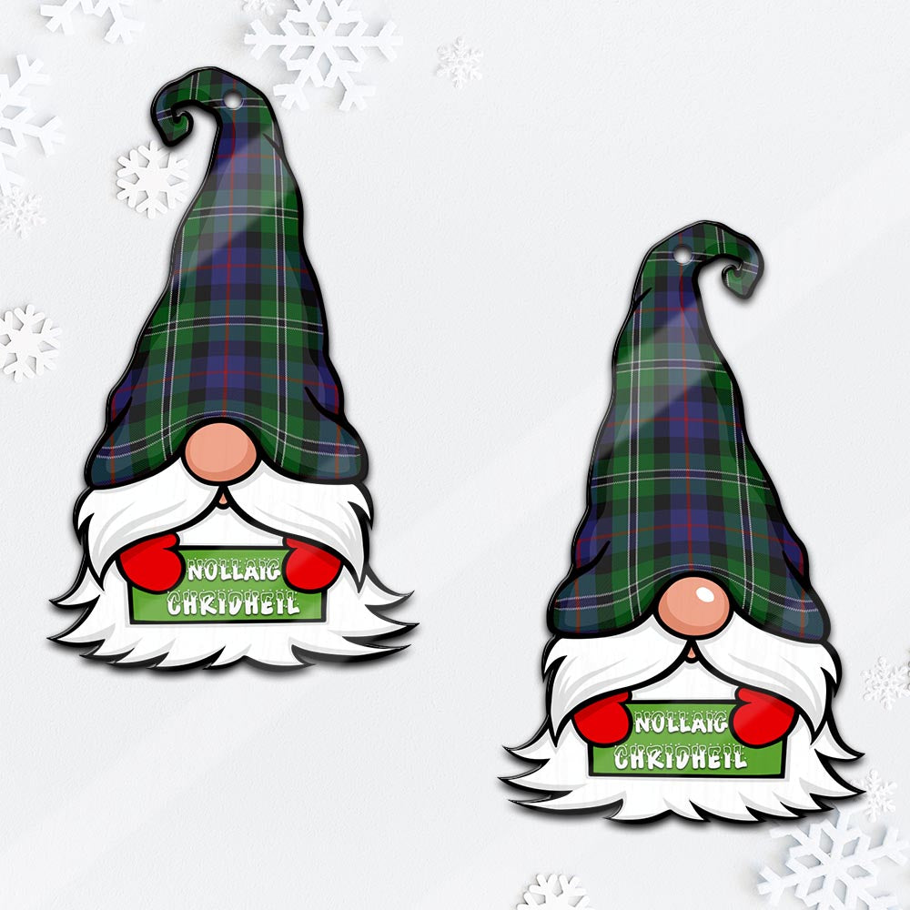 Rose Hunting Gnome Christmas Ornament with His Tartan Christmas Hat - Tartan Vibes Clothing