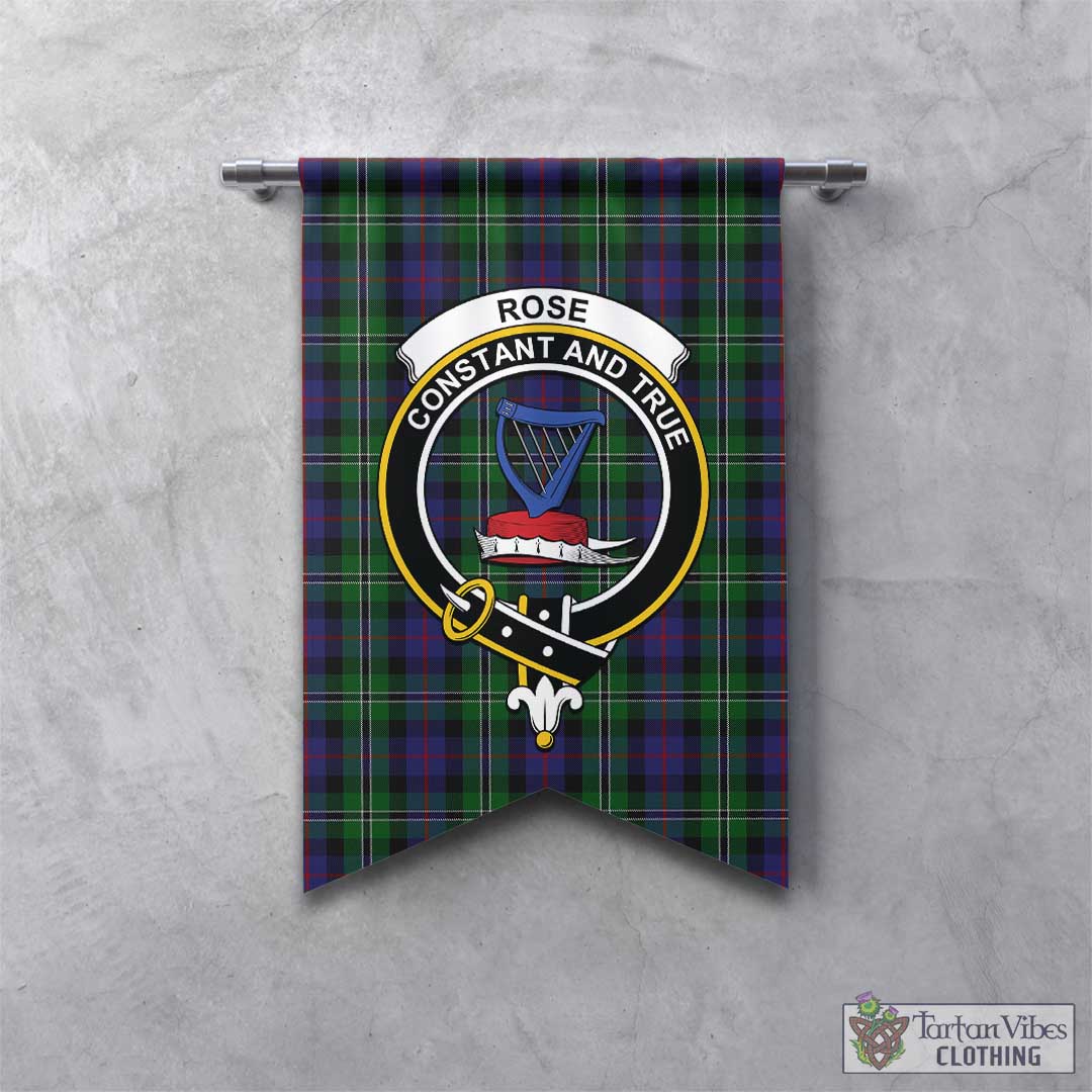 Tartan Vibes Clothing Rose Hunting Tartan Gonfalon, Tartan Banner with Family Crest