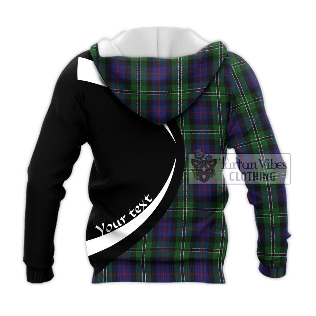 Rose Hunting Tartan Knitted Hoodie with Family Crest Circle Style - Tartan Vibes Clothing