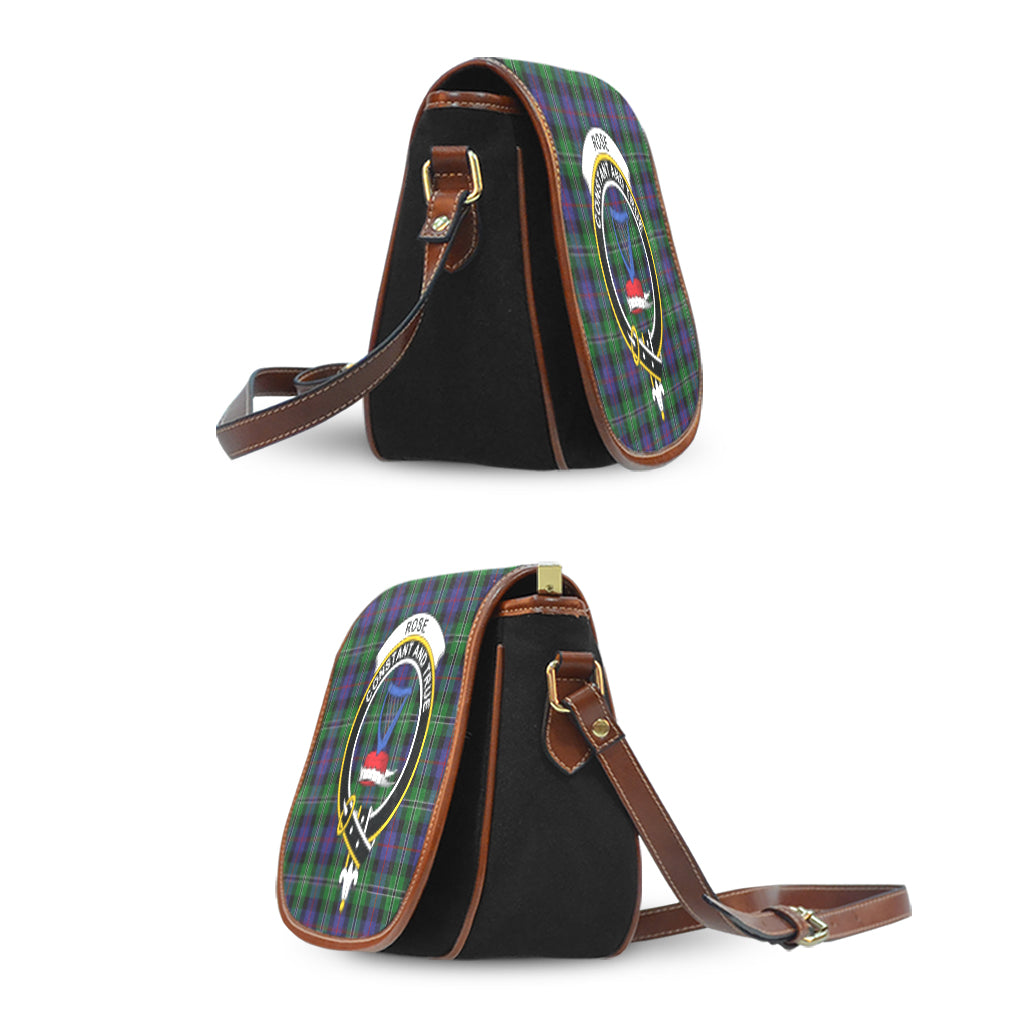 Rose Hunting Tartan Saddle Bag with Family Crest - Tartan Vibes Clothing