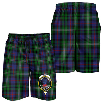 Rose Hunting Tartan Mens Shorts with Family Crest