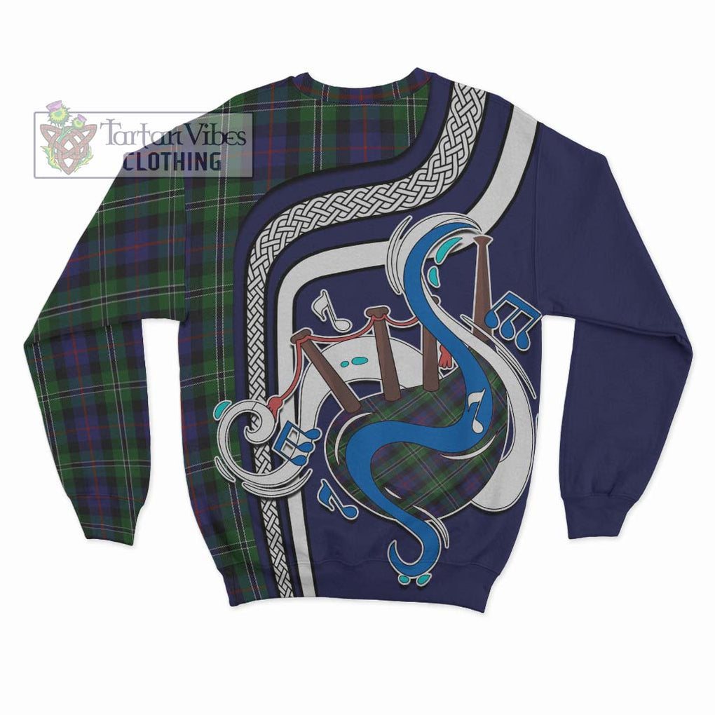 Tartan Vibes Clothing Rose Hunting Tartan Sweatshirt with Epic Bagpipe Style