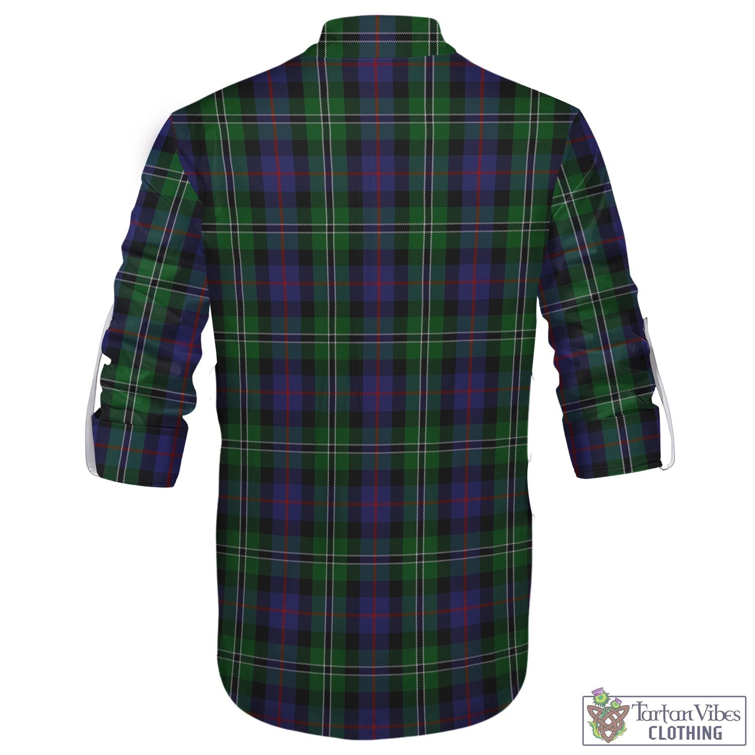 Tartan Vibes Clothing Rose Hunting Tartan Men's Scottish Traditional Jacobite Ghillie Kilt Shirt with Family Crest