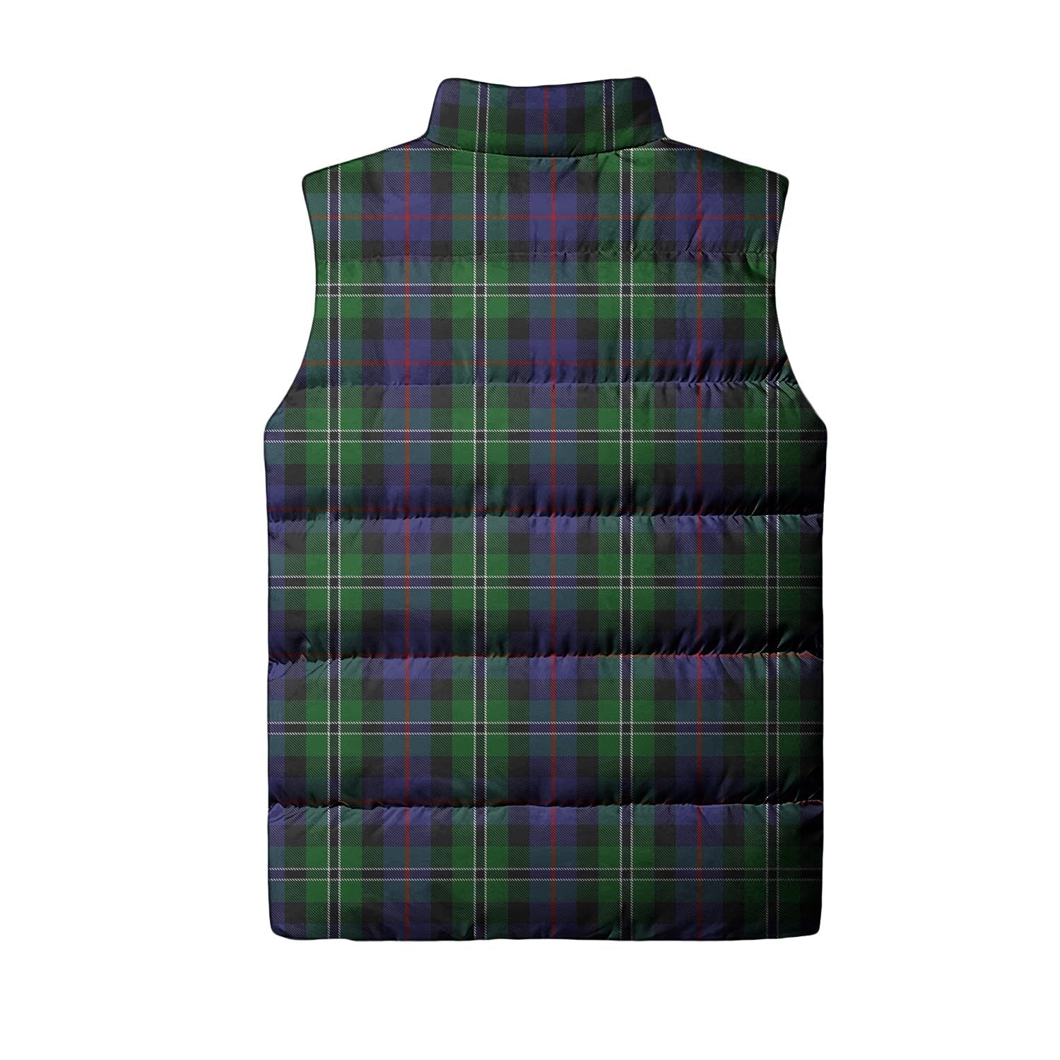 Rose Hunting Tartan Sleeveless Puffer Jacket with Family Crest - Tartanvibesclothing