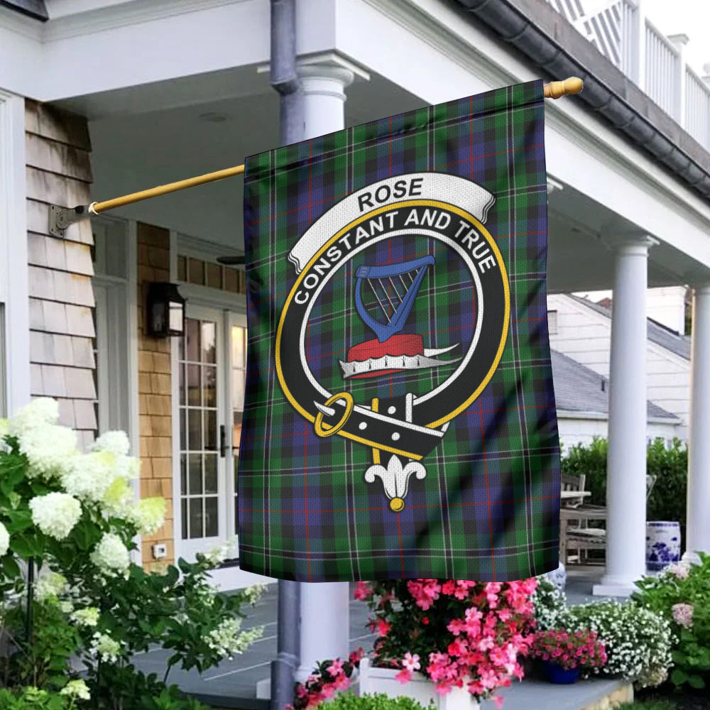 Rose Hunting Tartan Flag with Family Crest - Tartan Vibes Clothing