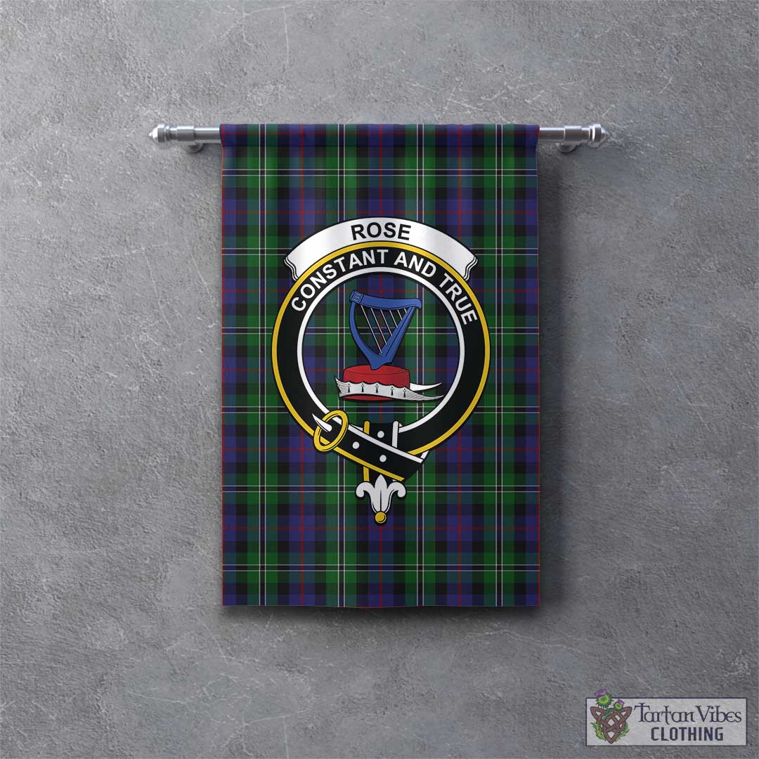 Tartan Vibes Clothing Rose Hunting Tartan Gonfalon, Tartan Banner with Family Crest