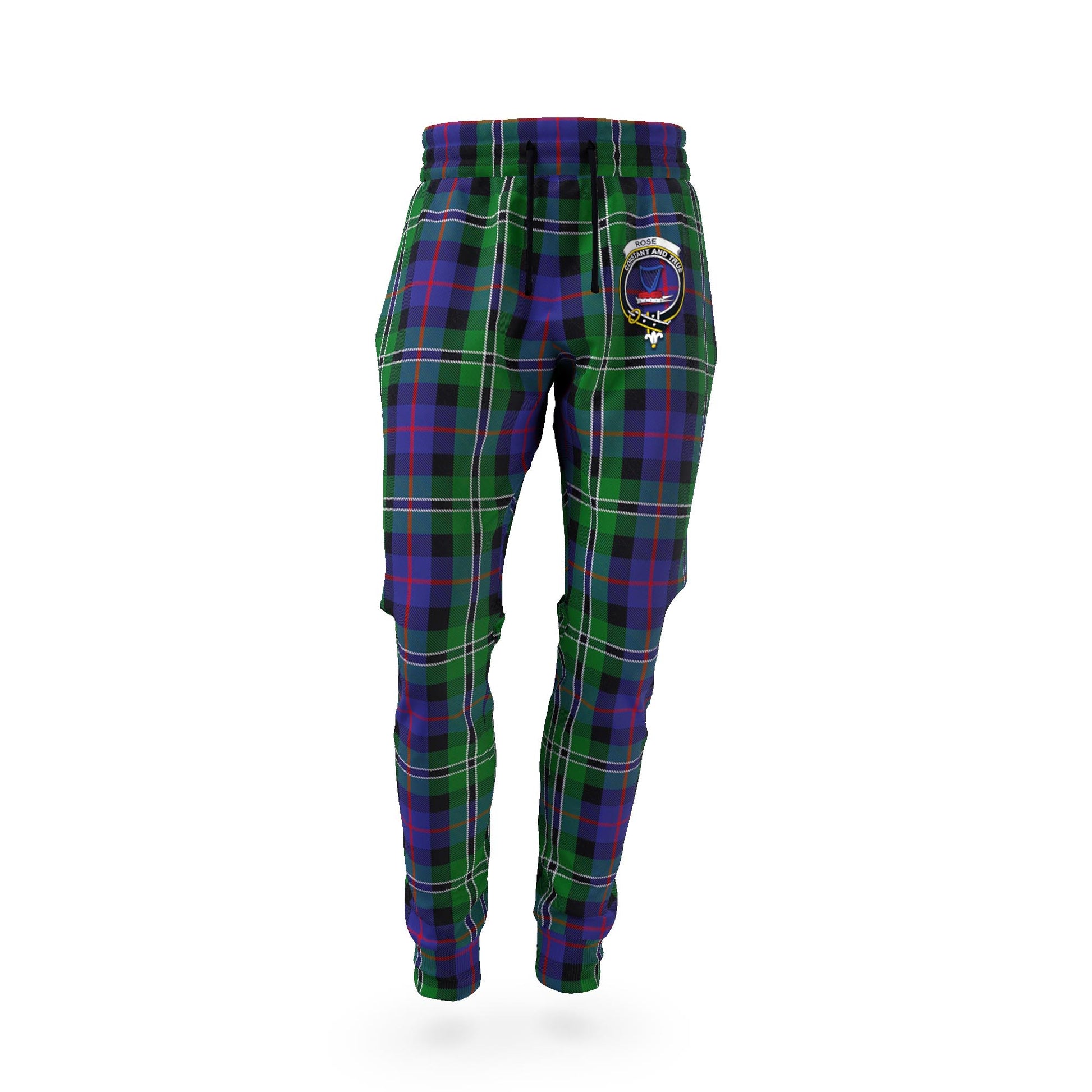 Rose Hunting Tartan Joggers Pants with Family Crest - Tartan Vibes Clothing