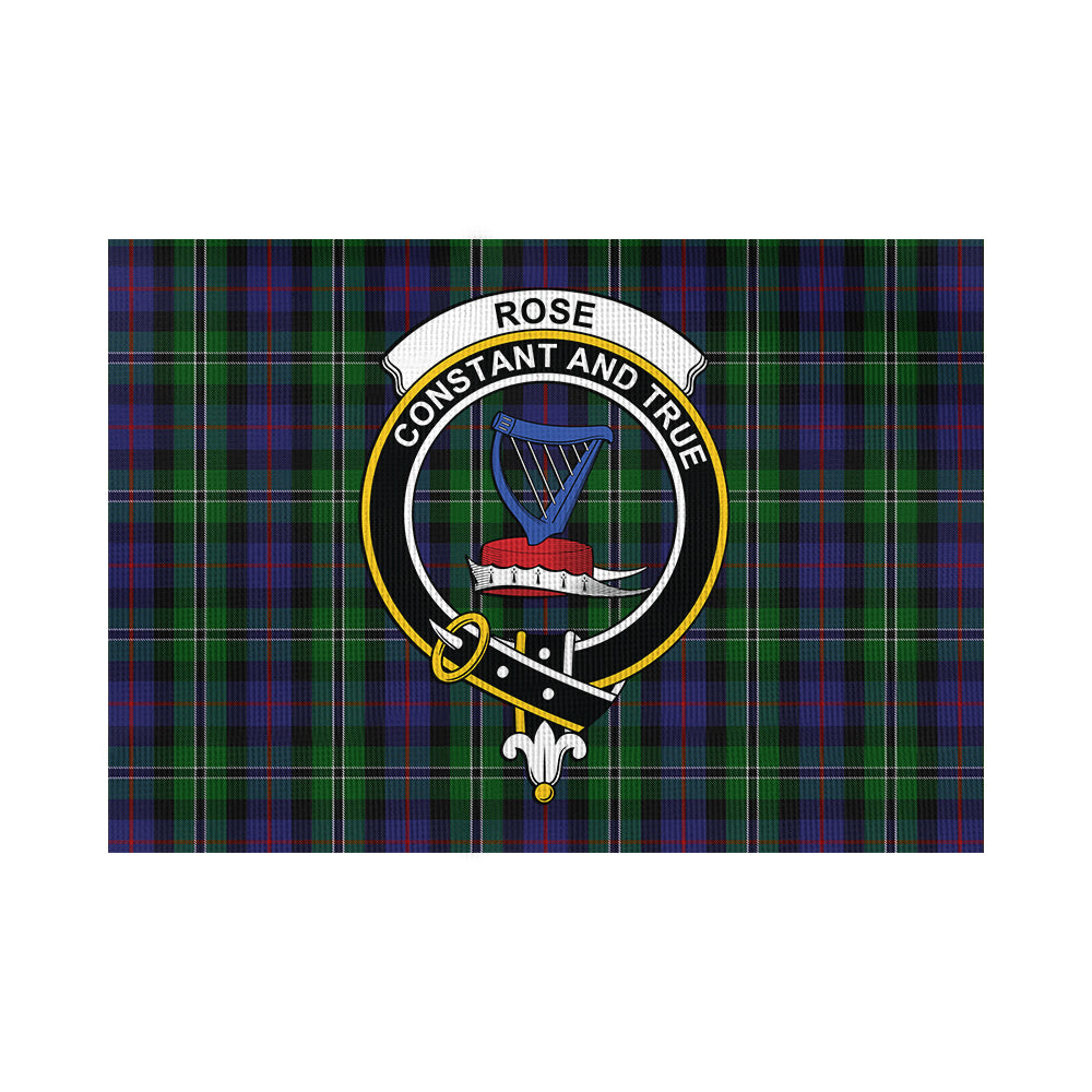 Rose Hunting Tartan Flag with Family Crest - Tartan Vibes Clothing