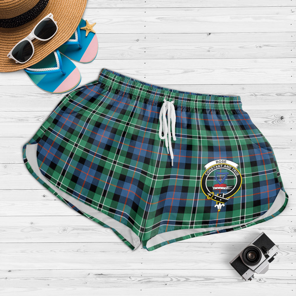 rose-hunting-ancient-tartan-womens-shorts-with-family-crest