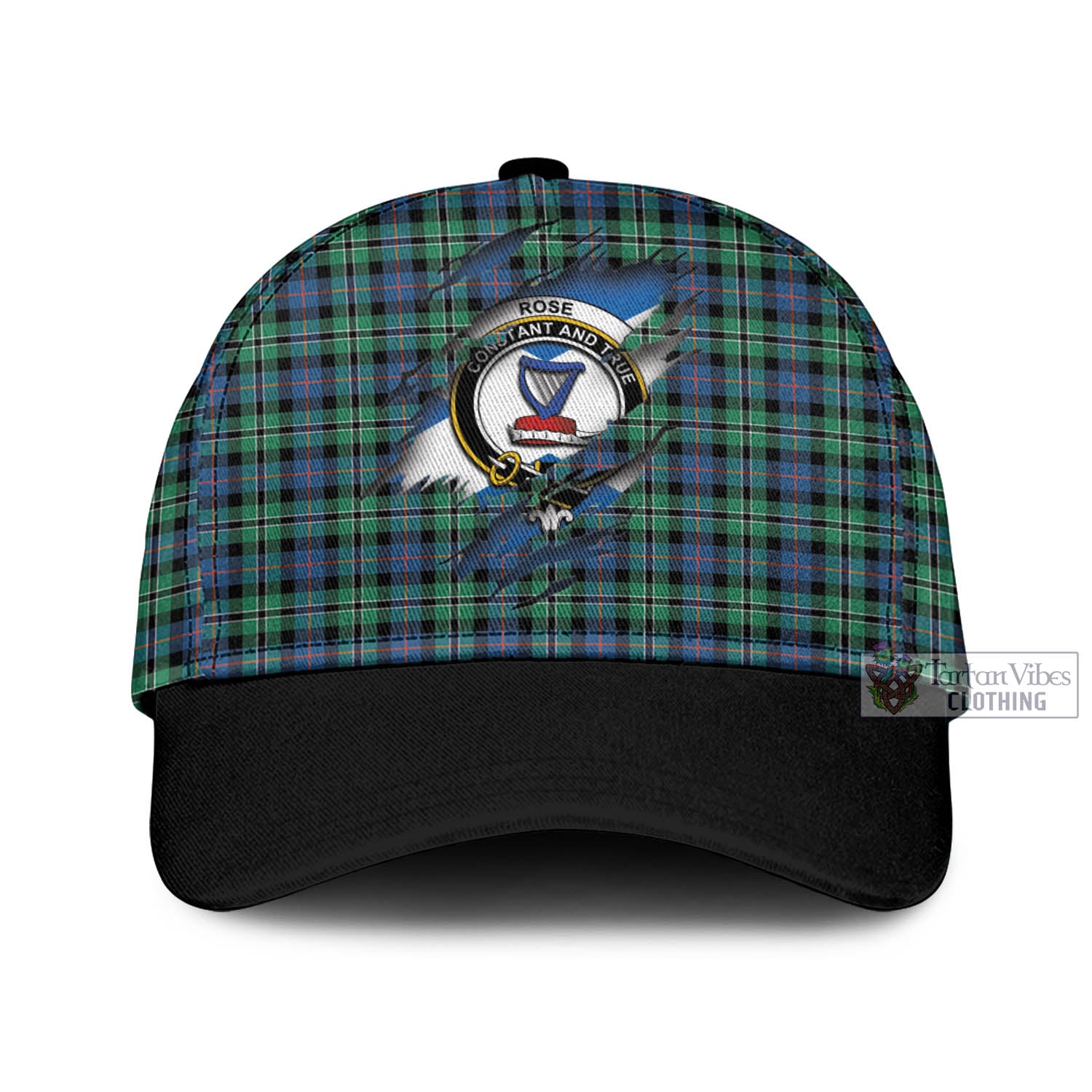 Tartan Vibes Clothing Rose Hunting Ancient Tartan Classic Cap with Family Crest In Me Style