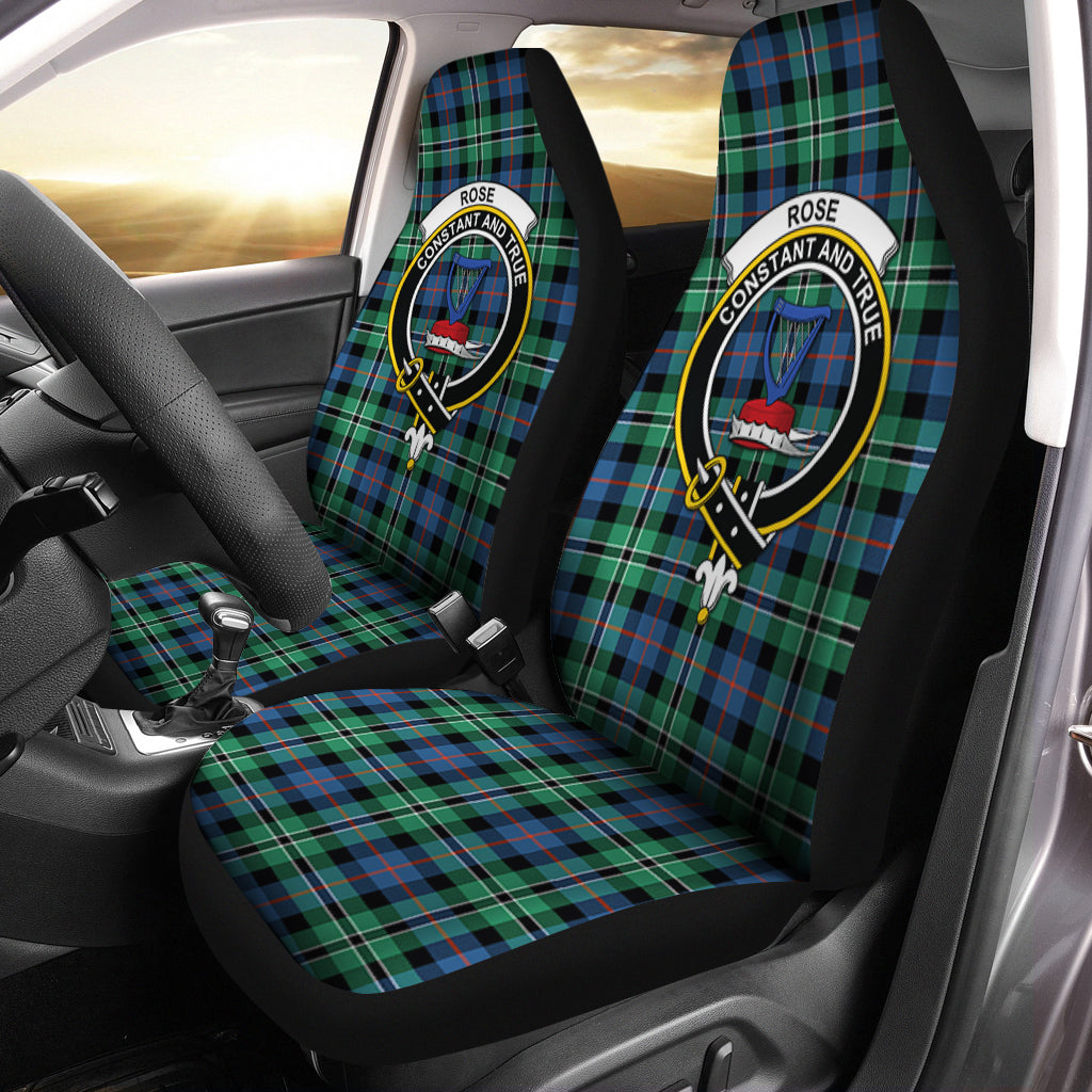 Rose Hunting Ancient Tartan Car Seat Cover with Family Crest One Size - Tartanvibesclothing