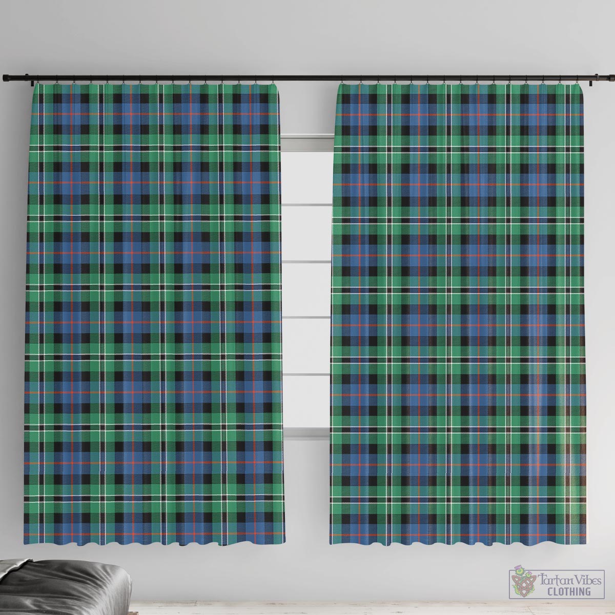 Rose Hunting Ancient Tartan Window Curtain