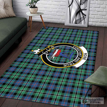 Rose Hunting Ancient Tartan Area Rug with Family Crest