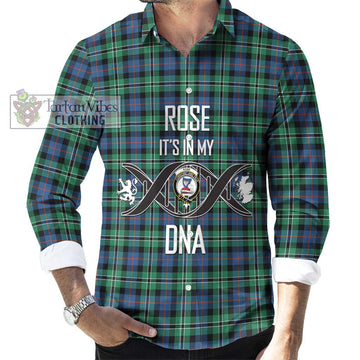 Rose Hunting Ancient Tartan Long Sleeve Button Shirt with Family Crest DNA In Me Style