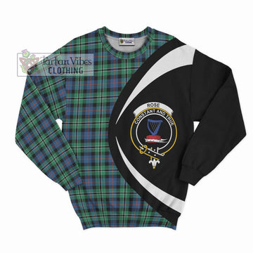 Rose Hunting Ancient Tartan Sweatshirt with Family Crest Circle Style