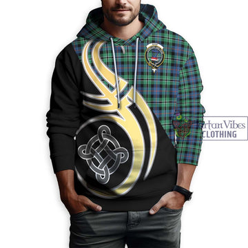 Rose Hunting Ancient Tartan Hoodie with Family Crest and Celtic Symbol Style