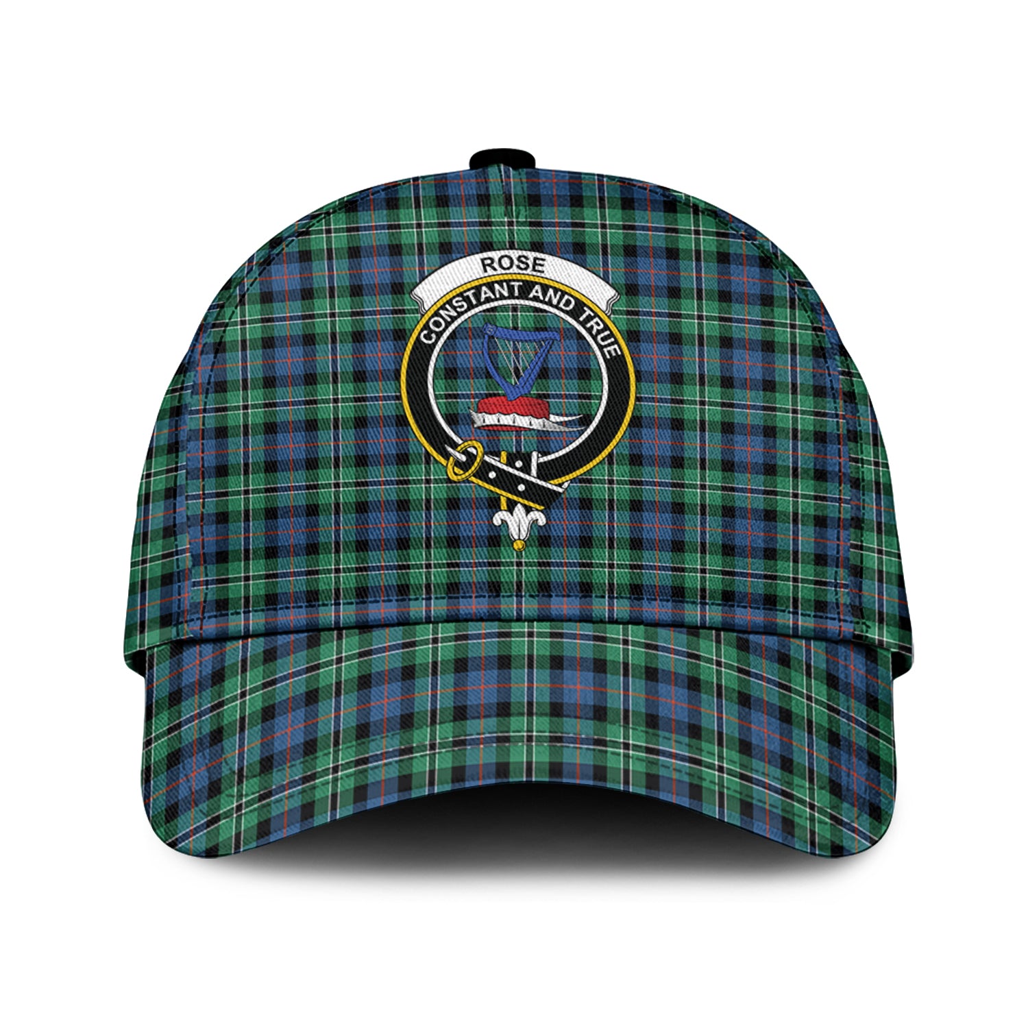 rose-hunting-ancient-tartan-classic-cap-with-family-crest