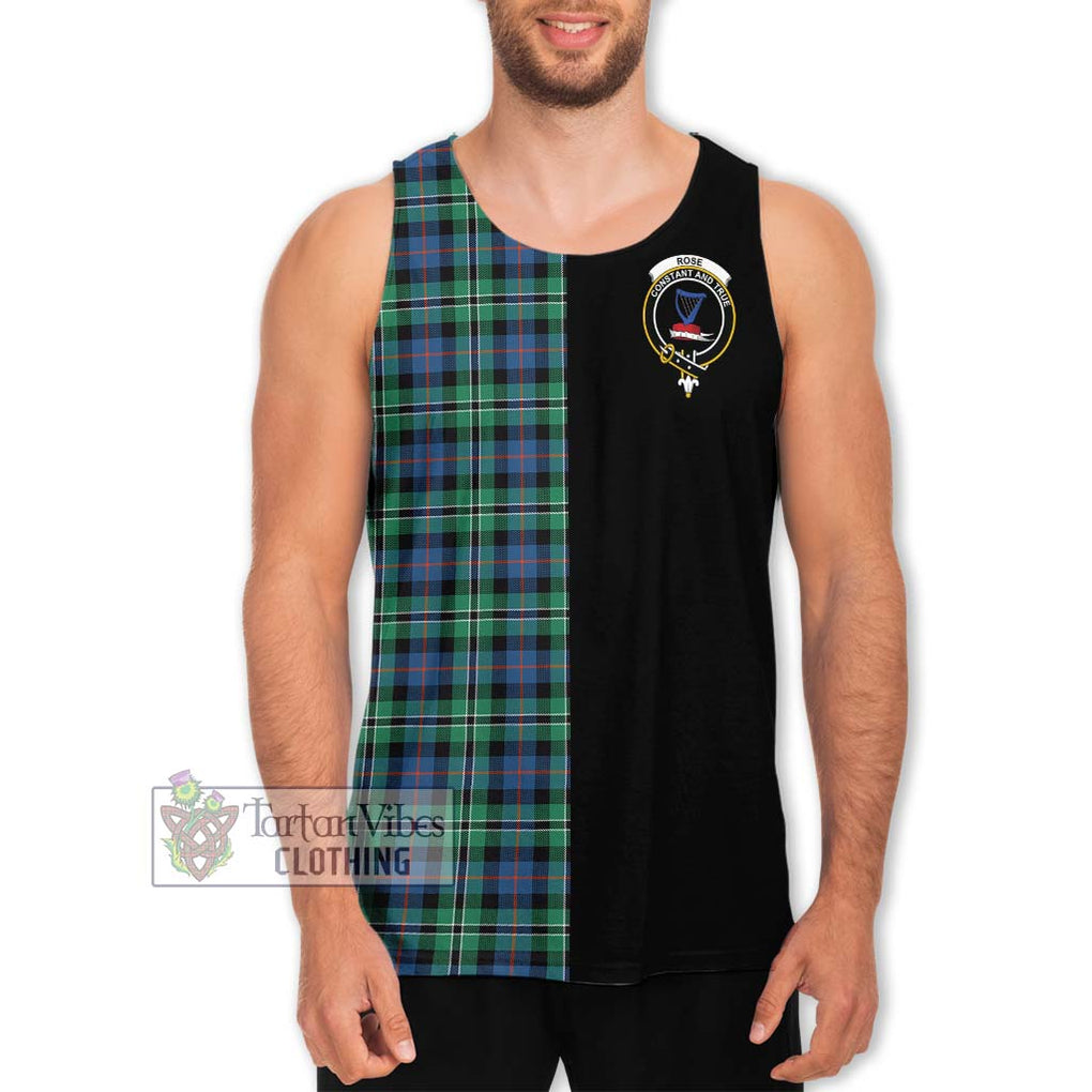 Rose Hunting Ancient Tartan Men's Tank Top with Family Crest and Half Of Me Style Men - Tartanvibesclothing Shop