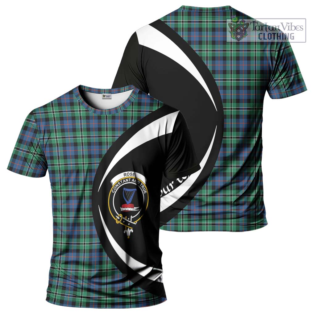 Tartan Vibes Clothing Rose Hunting Ancient Tartan T-Shirt with Family Crest Circle Style