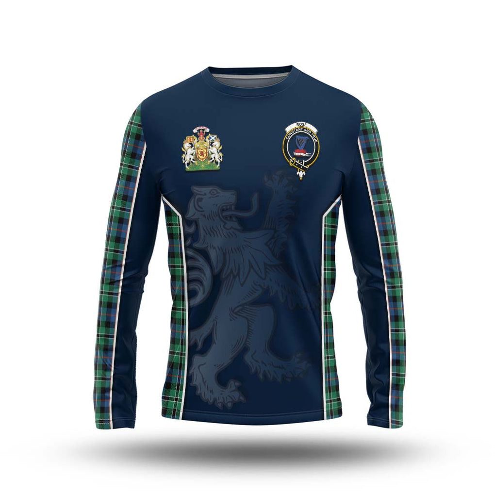 Rose Hunting Ancient Tartan Long Sleeve T-Shirt with Family Crest and Lion Rampant Vibes Sport Style Unisex - Tartan Vibes Clothing