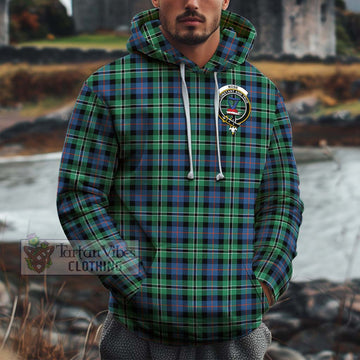 Rose Hunting Ancient Tartan Cotton Hoodie with Family Crest