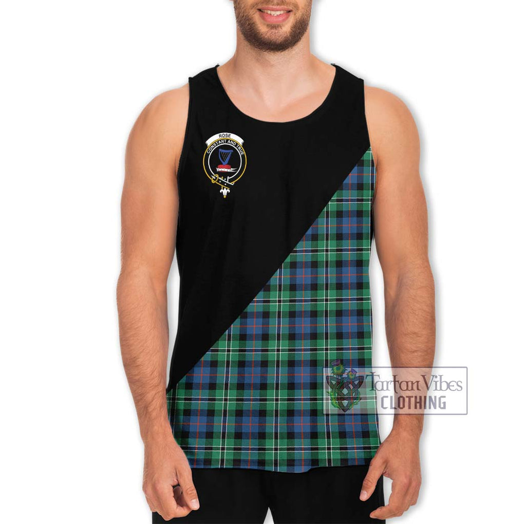 Rose Hunting Ancient Tartan Men's Tank Top with Family Crest and Military Logo Style Men - Tartanvibesclothing Shop