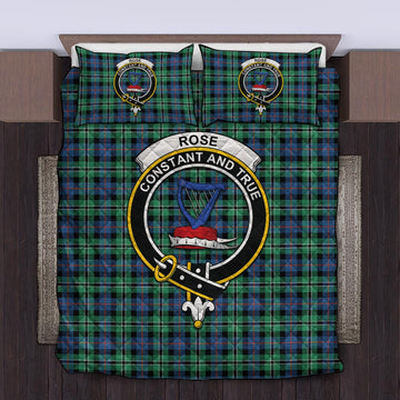 Rose Hunting Ancient Tartan Quilt Bed Set with Family Crest