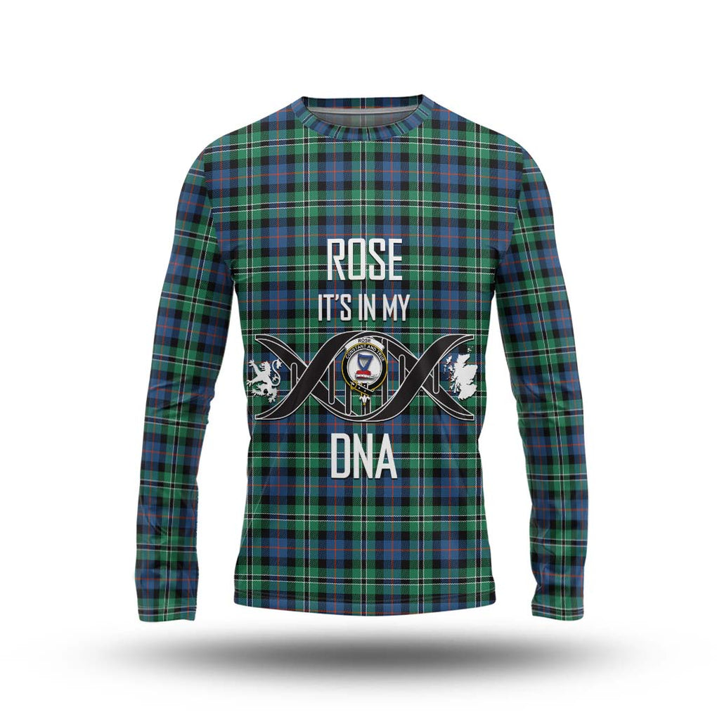 Rose Hunting Ancient Tartan Long Sleeve T-Shirt with Family Crest DNA In Me Style Unisex - Tartanvibesclothing Shop